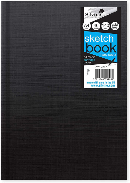 Picture of 487 SILVINE A4 SKETCH BOOK HARD COVER 48 SHEETS